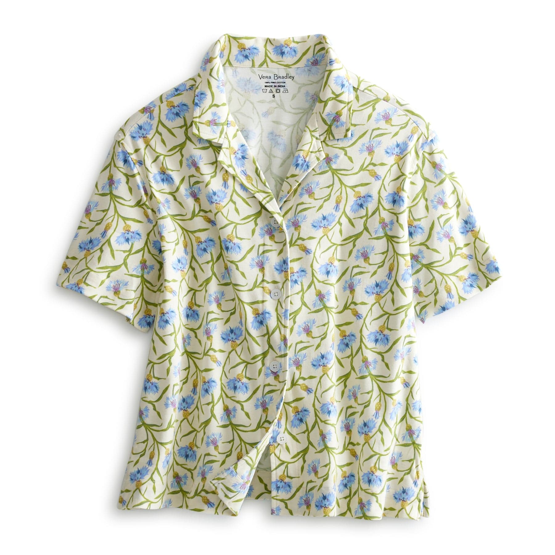 Short-Sleeved Button-Down Pajama Top