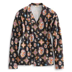 Long-Sleeved Button-Down Pajama Top